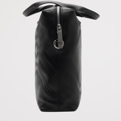 Burberry Leather Check-Embossed Briefcase - Image 4