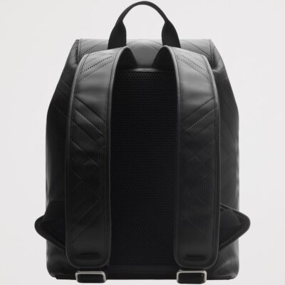 Burberry Leather Check-Embossed Backpack - Image 4