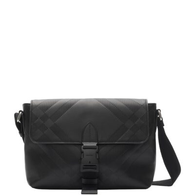 Burberry Leather Check-Embossed Backpack - Image 5