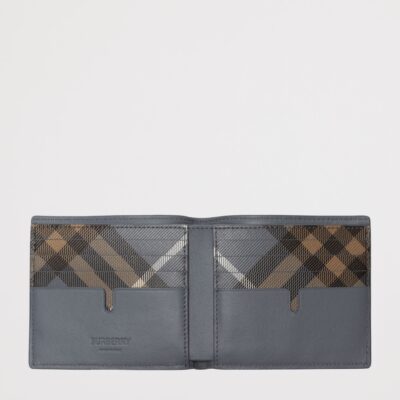 Burberry Leather Check Pop Bi-Fold Wallet - Image 3