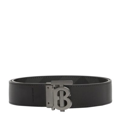 Burberry Leather Check Reversible Belt - Image 1