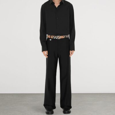 Burberry Leather Check Reversible B-Buckle Belt - Image 2