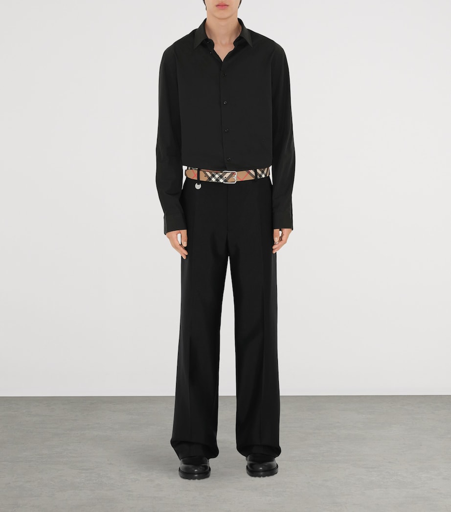 Burberry Leather Check Reversible B-Buckle Belt - Image 2