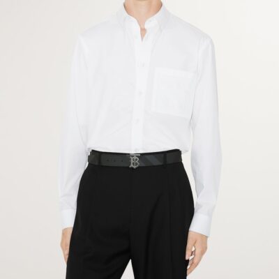 Burberry Leather Check Reversible Belt - Image 3