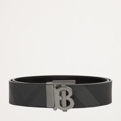 Burberry Leather Check Reversible Belt - Image 5