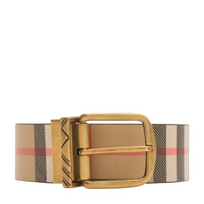 Burberry Leather Check Reversible B-Buckle Belt - Image 5