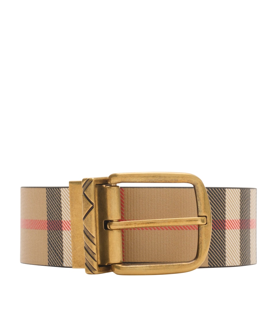 Burberry Leather Check Reversible B-Buckle Belt - Image 5