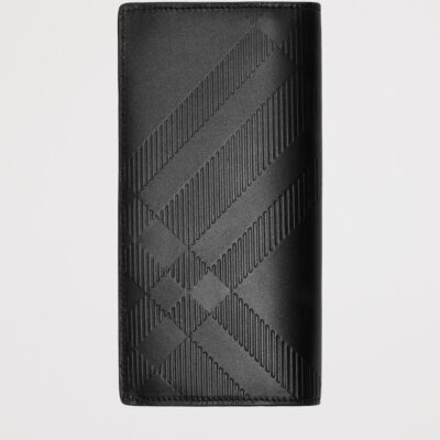 Burberry Leather Embossed Check Continental Wallet - Image 2