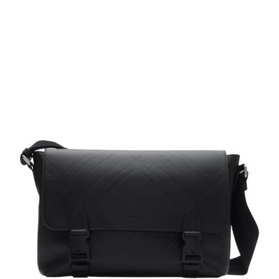 Burberry Leather Embossed Messenger Bag - Image 1