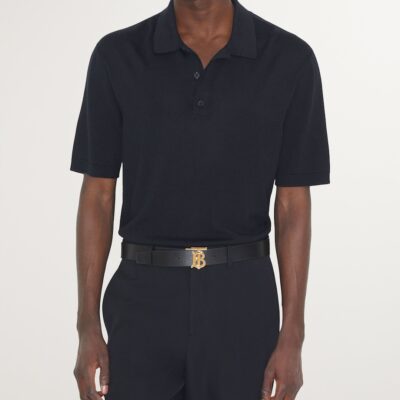 Burberry Leather and Check Reversible TB Belt - Image 2