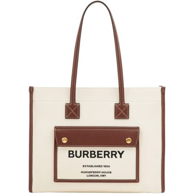 Burberry Medium Canvas Freya Tote Bag - Image 1