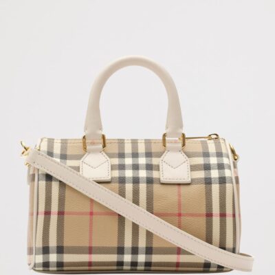 Burberry Mini Cotton Check Bowling Bag - Image 2