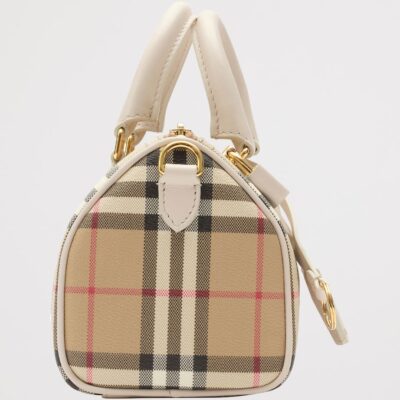 Burberry Mini Cotton Check Bowling Bag - Image 3