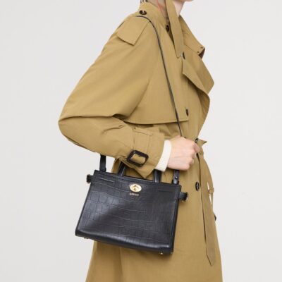 Burberry Mini Leather Croc-Embossed Cotswolds Tote Bag - Image 2