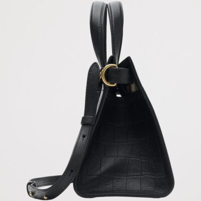Burberry Mini Leather Croc-Embossed Cotswolds Tote Bag - Image 4