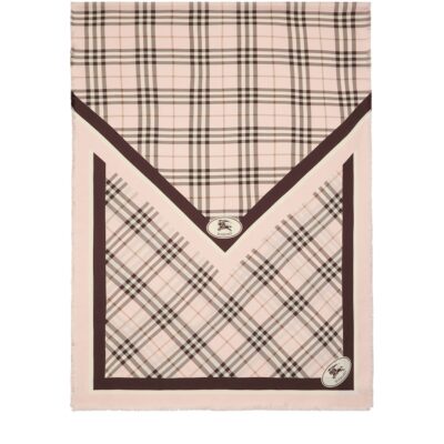 Burberry Silk Check Knight Motif Scarf - Image 1