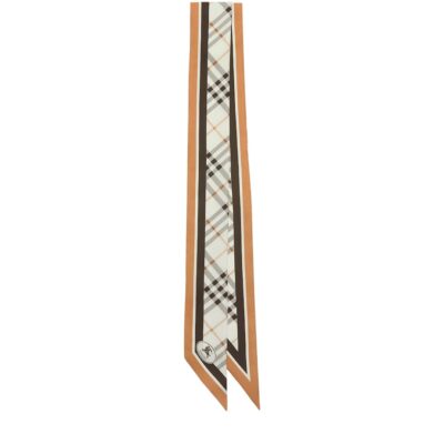 Burberry Silk Check Skinny Scarf - Image 1