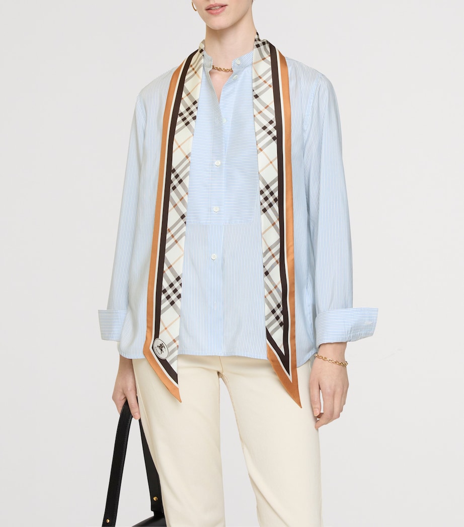 Burberry Silk Check Skinny Scarf - Image 2