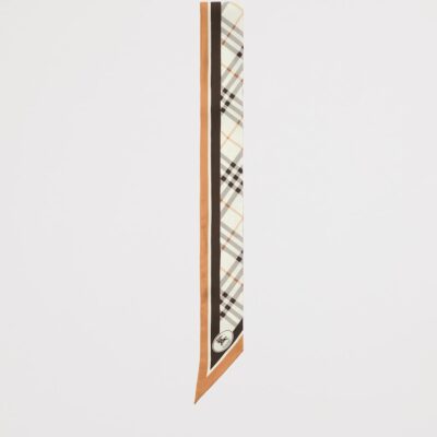 Burberry Silk Check Skinny Scarf - Image 3