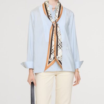 Burberry Silk Check Skinny Scarf - Image 4