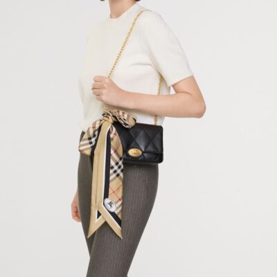 Burberry Silk Check Twilly - Image 4