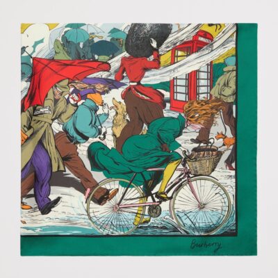Burberry Silk Raining Cats and Dogs​ Scarf - Image 3