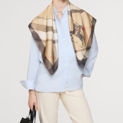 Burberry Silk Watercolour Check Scarf - Image 2