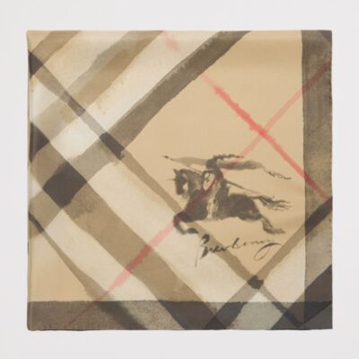 Burberry Silk Watercolour Check Scarf - Image 3