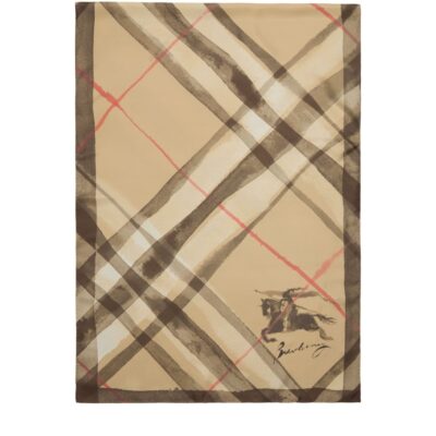 Burberry Silk Watercolour Check Scarf - Image 5