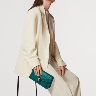 Bvlgari Leather Serpenti Forever East-West Shoulder Bag - Image 5