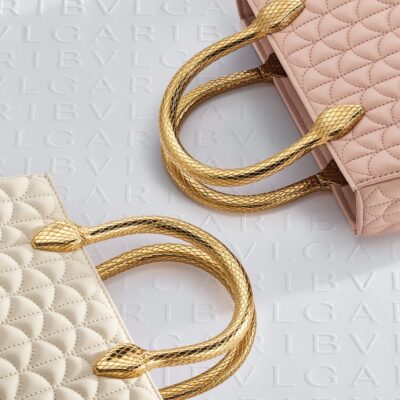 Bvlgari Leather Serpentine Duo Top-Handle Bag - Image 3