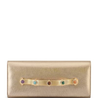 Bvlgari Leather Tubogas Cabochon Evening Clutch Bag - Image 1