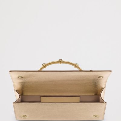 Bvlgari Leather Tubogas Cabochon Evening Clutch Bag - Image 4