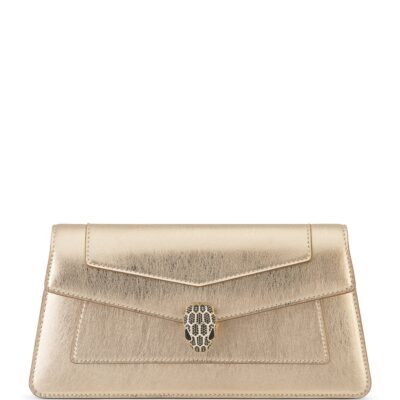 Bvlgari Metallic Leather Serpenti Forever Clutch Bag - Image 1
