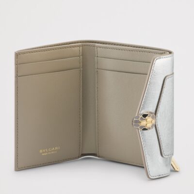Bvlgari Metallic Leather Serpenti Forever Compact Wallet - Image 3