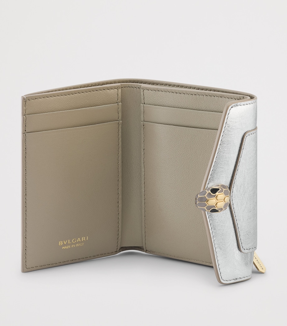 Bvlgari Metallic Leather Serpenti Forever Compact Wallet - Image 3