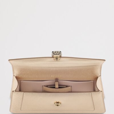 Bvlgari Metallic Leather Serpenti Forever Clutch Bag - Image 4