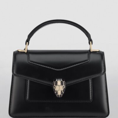 Bvlgari Mini Leather Serpenti Forever Top-Handle Bag - Image 4