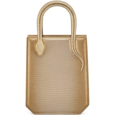 Bvlgari Mini Lizard Skin Serpentine Tote Bag - Image 1