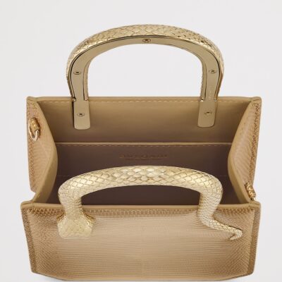 Bvlgari Mini Lizard Skin Serpentine Tote Bag - Image 3