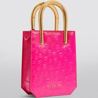 Bvlgari Ostrich Leather Serpentine Cross-Body Bag - Image 2