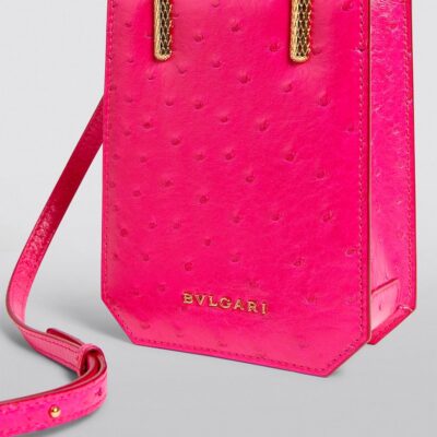 Bvlgari Ostrich Leather Serpentine Cross-Body Bag - Image 3