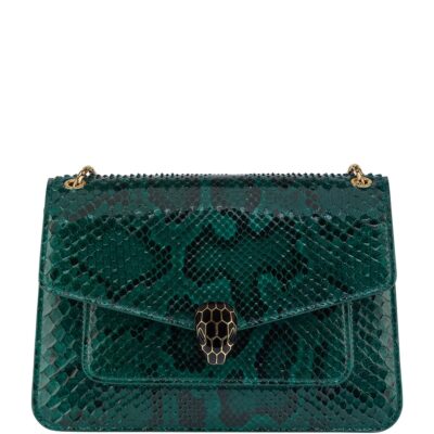Bvlgari Python Leather Serpenti Forever Shoulder Bag - Image 1