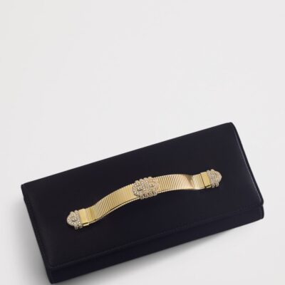 Bvlgari Satin Embellished Tubogas Evening Clutch Bag - Image 5