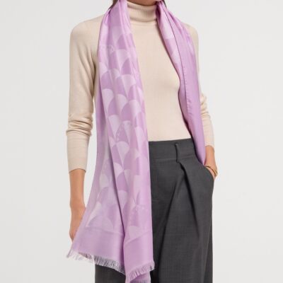 Bvlgari Silk-Wool Maxi Calla Scarf - Image 2