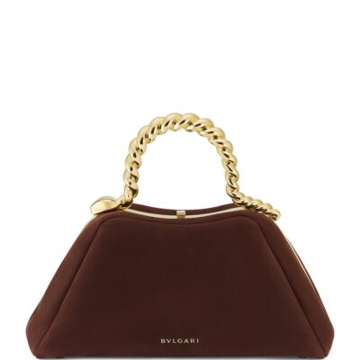 Bvlgari x Geraldine Guyot Small Nubuck Leather Serpentine Top-Handle Bag - Image 1