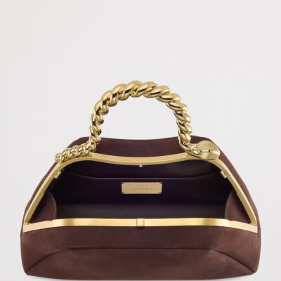 Bvlgari x Geraldine Guyot Small Nubuck Leather Serpentine Top-Handle Bag - Image 3