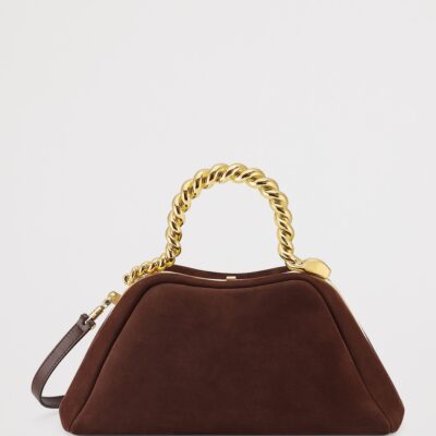 Bvlgari x Geraldine Guyot Small Nubuck Leather Serpentine Top-Handle Bag - Image 4