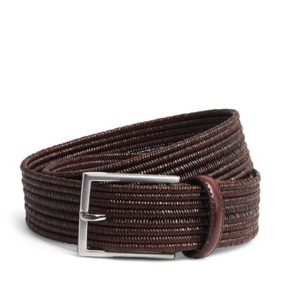 Canali Leather Woven Belt - Image 1