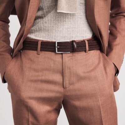 Canali Leather Woven Belt - Image 2